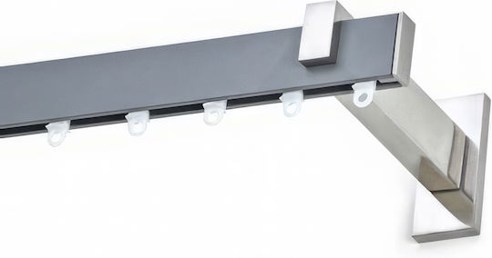 Anartisi One-Way Metallic Curtain Track Silver 240cm 513710-03