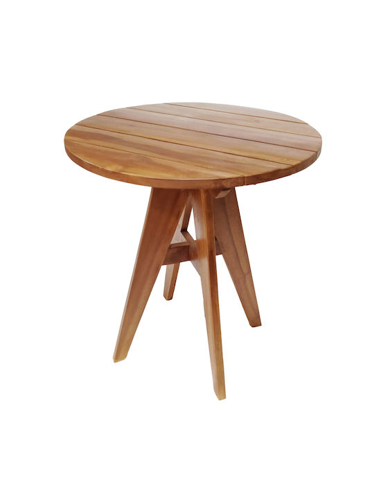 Garden & Terrace Table for Small Outdoor Spaces by Freebox Made of Solid Teak Natural 70x70x75cm