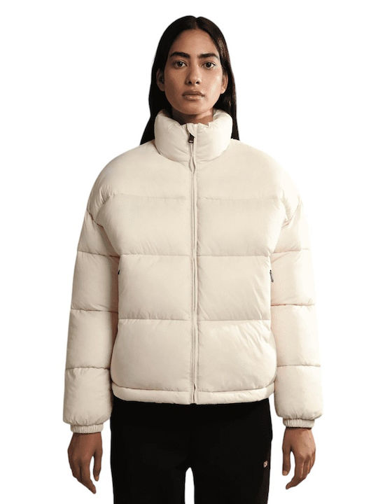 A-box Women's Short Lifestyle Jacket for Winter Beige