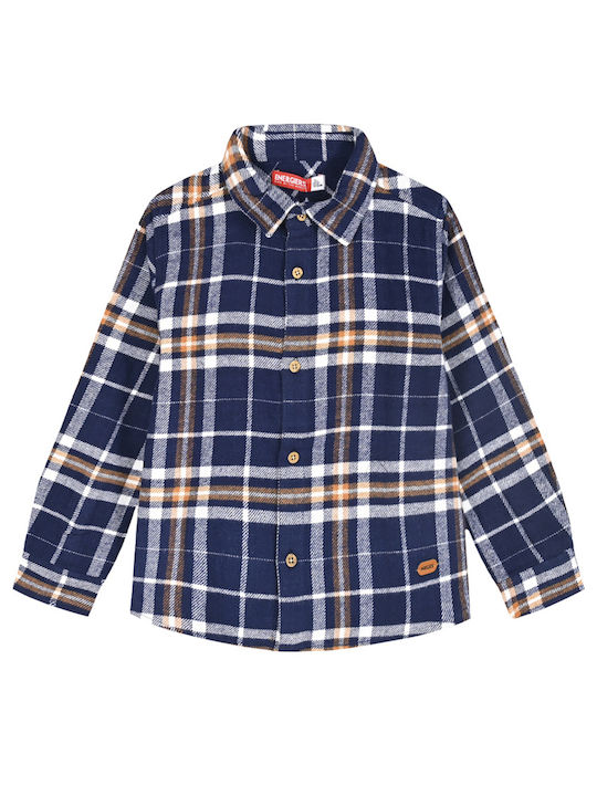 Energiers Kids Checked Shirt Blue