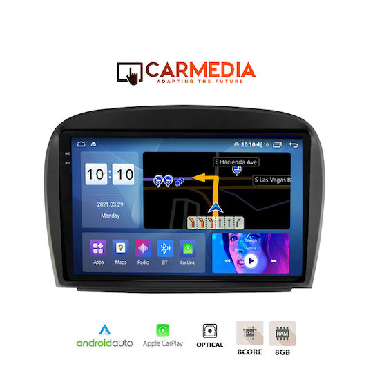 Carmedia Sistem Audio Auto pentru Mercedes-Benz SL 2006-2012 Bluetooth USB AUX Wi-Fi GPS Apple CarPlay Android Auto cu Ecran Tactil 9.5"