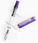 Twsbi Calligraphy Pen 1.1 Transparent with Purple Ink