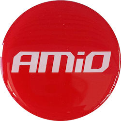 AMiO Autoemblem Aufkleber mit Emaille Überzug 7.2 x 7.2cm für Autoreifen in Weiß Farbe 4Stück