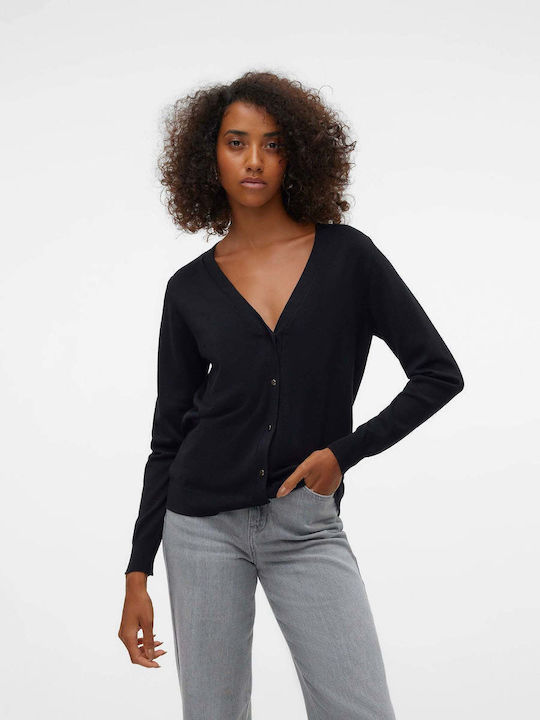 Vero Moda Γυναικεία Πλεκτή Ζακέτα σε Μαύρο Χρώμα