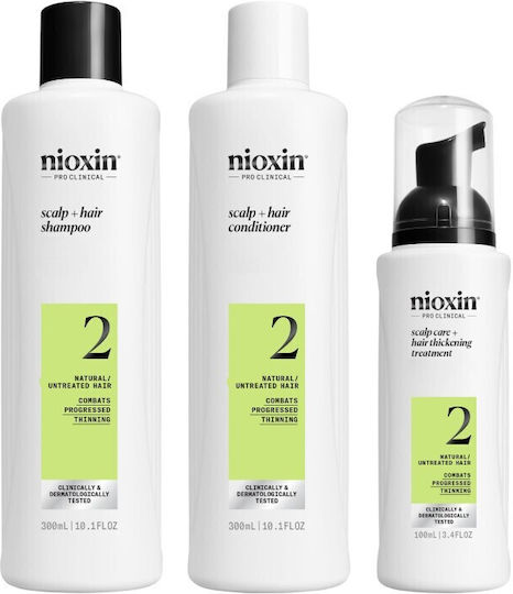 Nioxin Hair Treatment Set Against Hair Loss for Oily Hair with Shampoo, Conditioner & Treatment 3 Pieces
