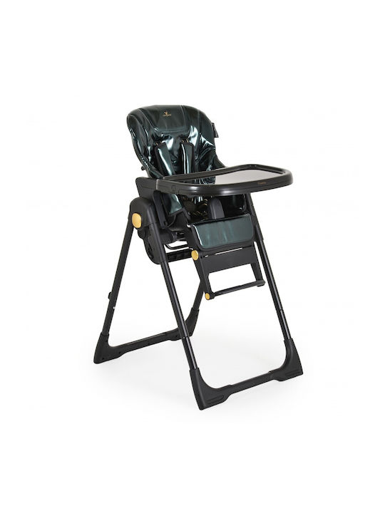 Cangaroo Foldable Highchair 2 in 1 with Plastic Frame & Leatherette Seat Green