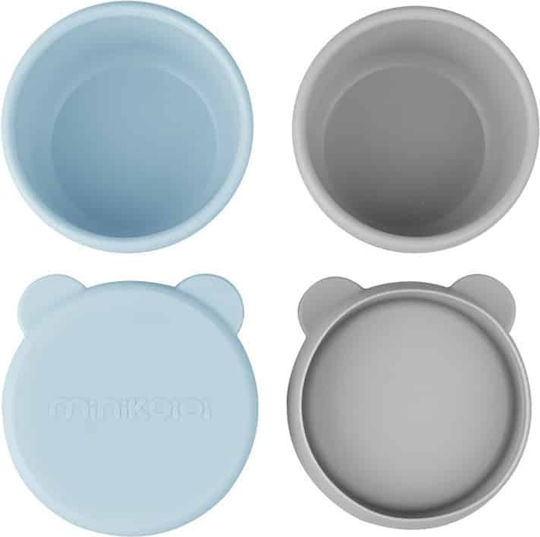 Minikoioi Baby Food Bowl made of Silicone Blue 2pcs