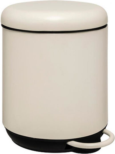 Atmosphera Metallic Bathroom Basket Soft Close 5lt Ecru