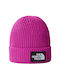 Logo Box Beanie Unisex Căciulă Tricotat în culoarea Fuchsia