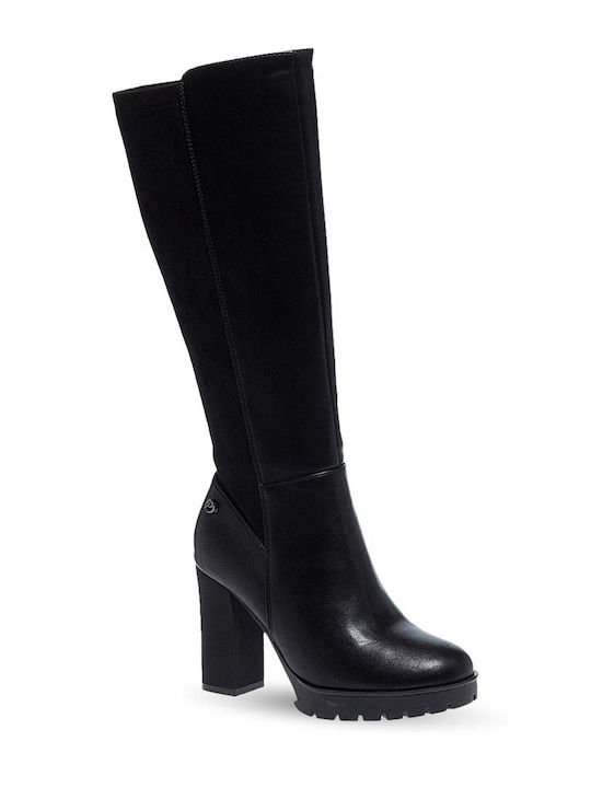 Parex Synthetic Leather Women's Boots with Zipper Black