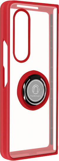 Case Samsung Galaxy Z Fold 3 Bi-material Metal Ring Support Red