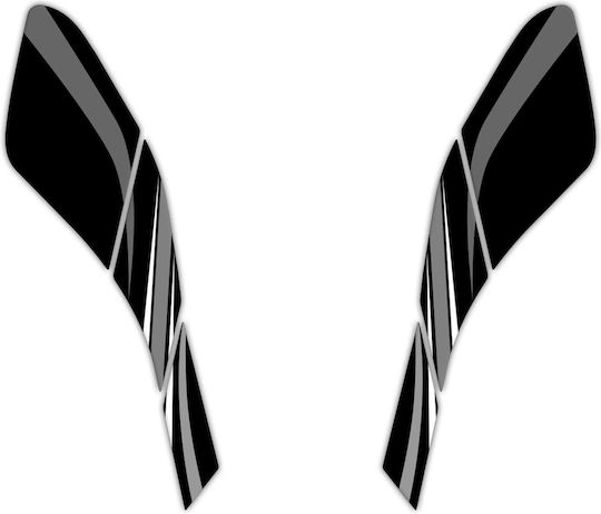 Gpk Set 3D Frontseitenaufkleber Honda PCX 125 '21-'22 Schwarz-Grau