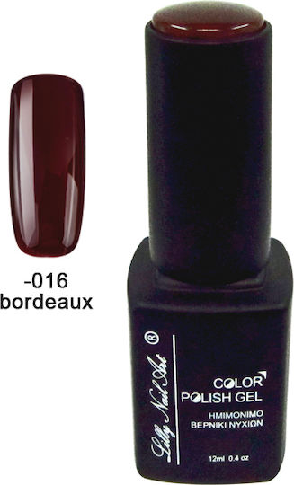 Lilly Nail Art Semi-Permanent Nail Polish Bordeaux 12ml 1pcs