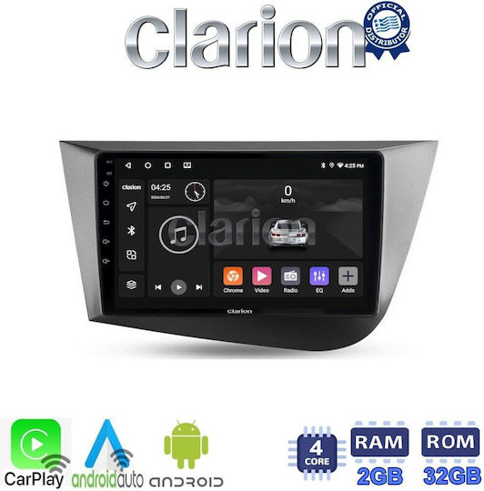 Clarion Auto-Audiosystem für Seat Leon 2005>2012 (Bluetooth/USB/WiFi/GPS/Apple-Carplay/Android-Auto) mit Touchscreen 9"