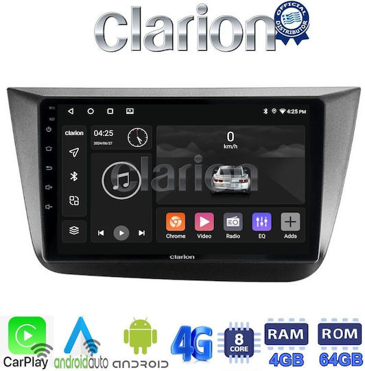 Clarion Car Audio System for Seat Altea 2004 > 2015 (Bluetooth/USB/WiFi/GPS/Apple-Carplay/Android-Auto) with Touch Screen 9"