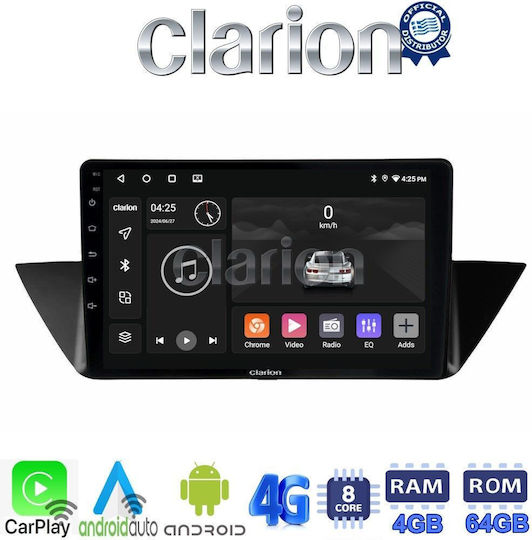 Clarion Auto-Audiosystem für BMW X1 (E84) 2009>2014 (Bluetooth/USB/WiFi/GPS/Apple-Carplay/Android-Auto) mit Touchscreen 9"