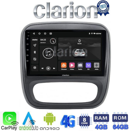 Clarion Auto-Audiosystem für Opel Vivaro Fiat Talento Nissan NV300 2014> (Bluetooth/USB/WiFi/GPS/Apple-Carplay/Android-Auto) mit Touchscreen 9"