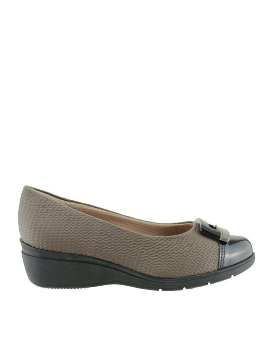 Synthetic Leather Ballerinas Brown