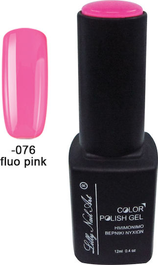 Lilly Nail Art Ημιμόνιμο Βερνίκι Νυχιών Fluo pink 12ml