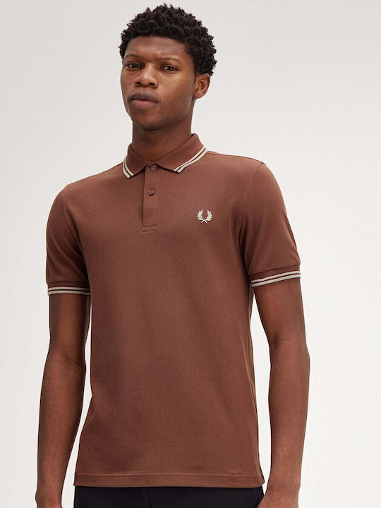 Fred Perry Polo Μπλούζα Κοντομάνικη Καφέ