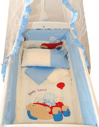 Beboulino Baby Cradle Bedding Set 6pcs Blue