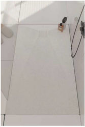 Tema Rechteckig Inox Dusche x180cm GLASS STONE WHITE