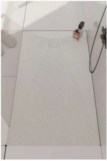 Tema Rechteckig Inox Dusche x180cm GLASS STONE WHITE