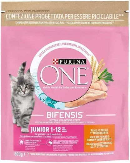 Purina One One Dry Food for Young Cats with Chicken 0.8kg