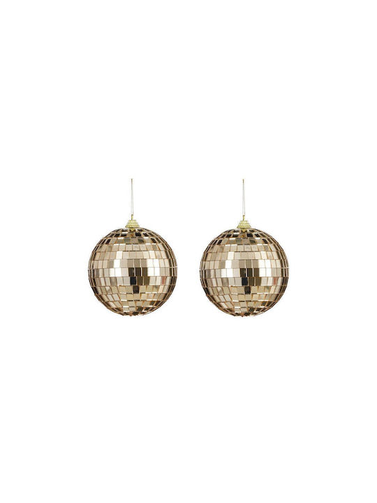 Plastona Christmas Hanging Ball Ornament With Gold Dust With Beads