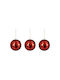 Mirror Set 3 Kunststoff Rot Kugel Ornament 8cm