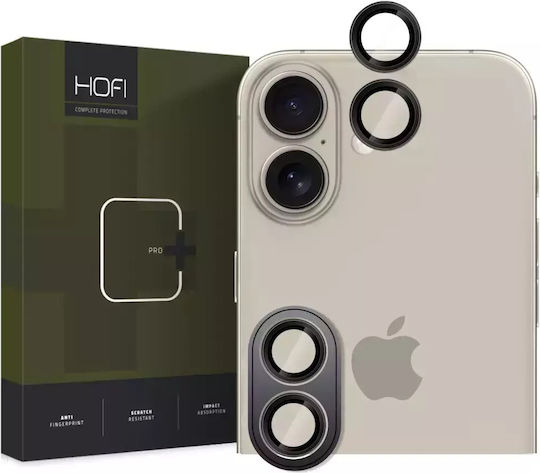Hofi Camring Pro+ Camera Protection Tempered Glass Black for the Apple iPhone 16, iPhone 16 Plus
