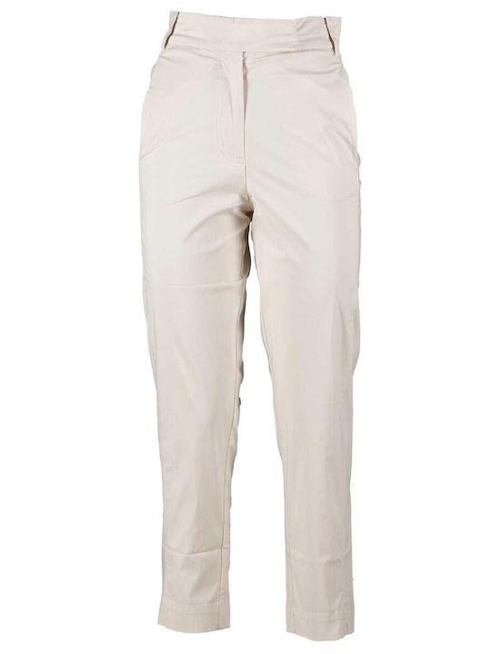 Bomboogie Women's High-waisted Fabric Trousers Beige