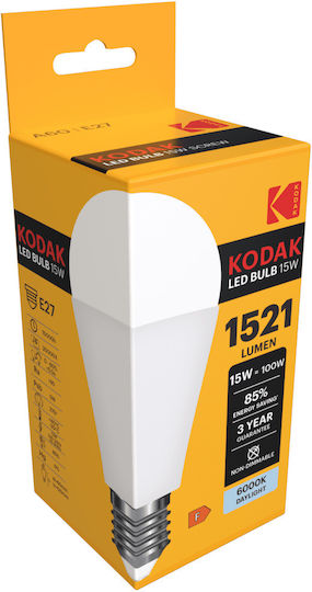 Kodak LED Лампа 15W За Цокъл E27 И Форма A60 1520 Лумени Димируем