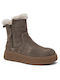 Leder Stiefeletten Damen Braun