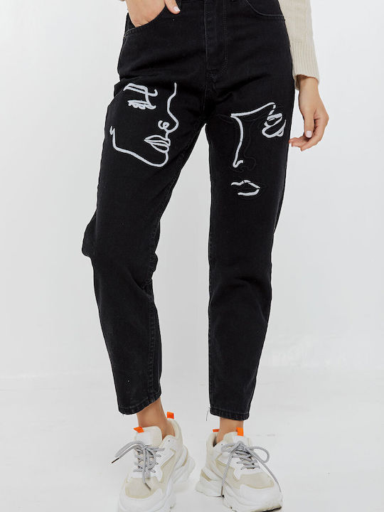 Damenjeans in Boyfriend-Passform Black