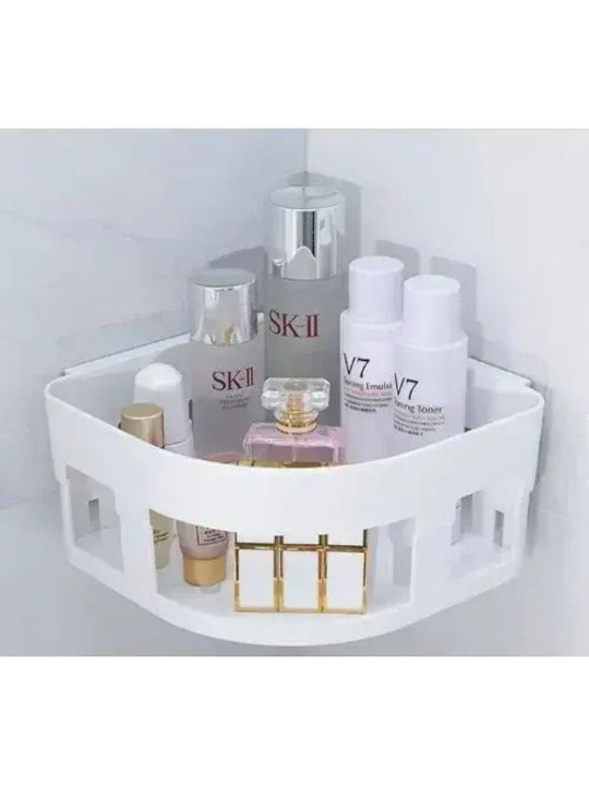 Bathlux Corner Wall Mounted Bathroom Shelf Plastic 25x19x10cm White