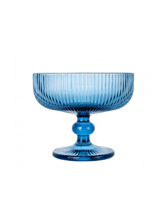 Cryspo Trio Eisschüssel Rund Glas Blau mit Durchmesser 12cm