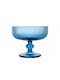 Cryspo Trio Eisschüssel Rund Glas Blau mit Durchmesser 12cm