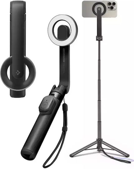 Selfie Stick (Mag Fit) | S571W Cell Phone Tripod Bluetooth with Light Black AMP07656