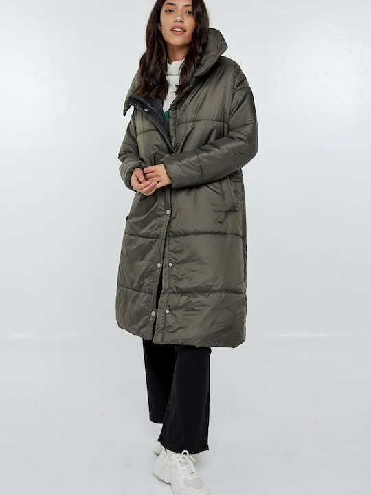 Women's Long Lifestyle Jacket for Winter HAKI