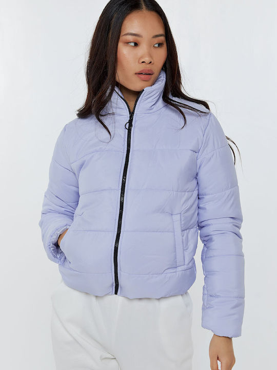 Women's Short Lifestyle Jacket for Winter Lilac