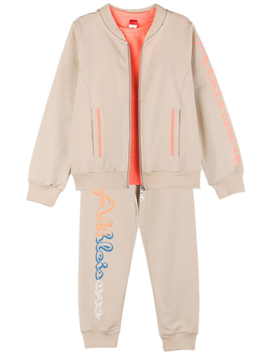 Joyce Kids Sweatpants Set beige 3pcs