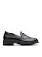 Edge Leather Women's Loafers in Black Color