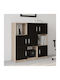 Bibliotecă Elmstead Stejar/Negru 119.9x37.6x121.8 cm