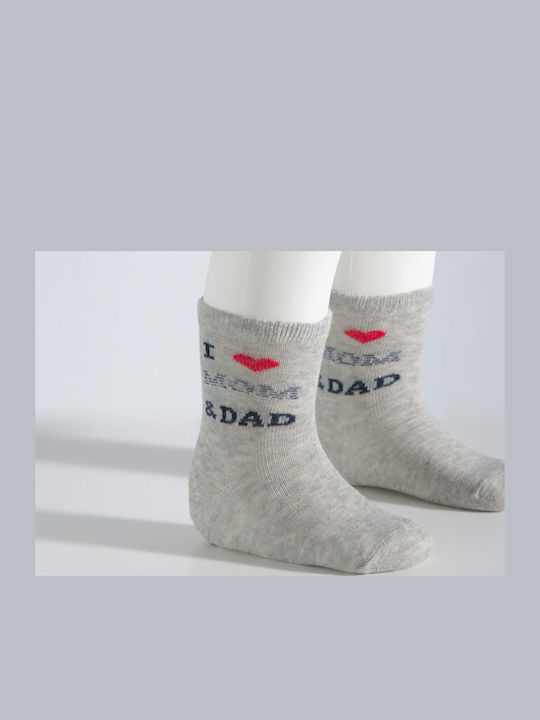 Șosete Copii I Love Mom + Dad Gri