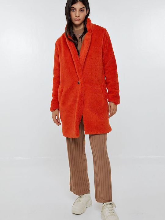 Women's Cardigan with Buttons Orange