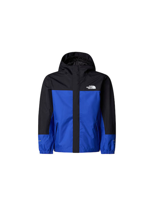 The North Face Αδιάβροχο Παιδικό Casual Μπουφάν Αντιανεμικό με Κουκούλα Μπλε Antora