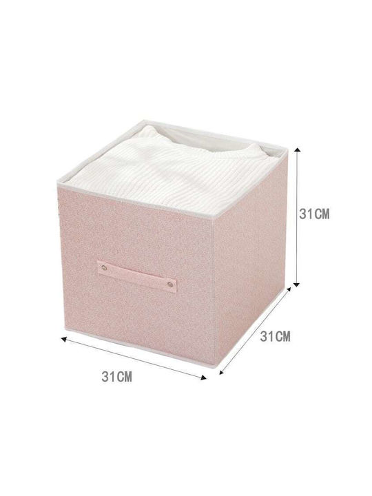 ForHome Fabric Storage Box with Lid Pink 31x31x31cm 1pcs