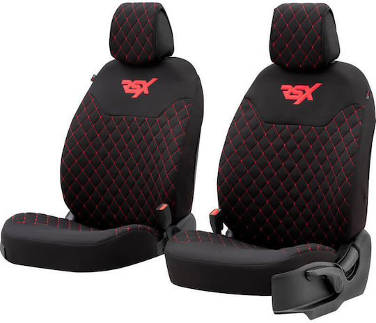 Otom Car Seat Back Set 2pcs Polyester RSX Sport Black / Red