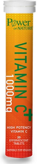 Power Health Vitamin C Βιταμίνη για Ενίσχυση του Ανοσοποιητικού, τo Δέρμα & Αντιοξειδωτική δράση 1000mg Πορτοκάλι 20 αναβράζοντα δισκία